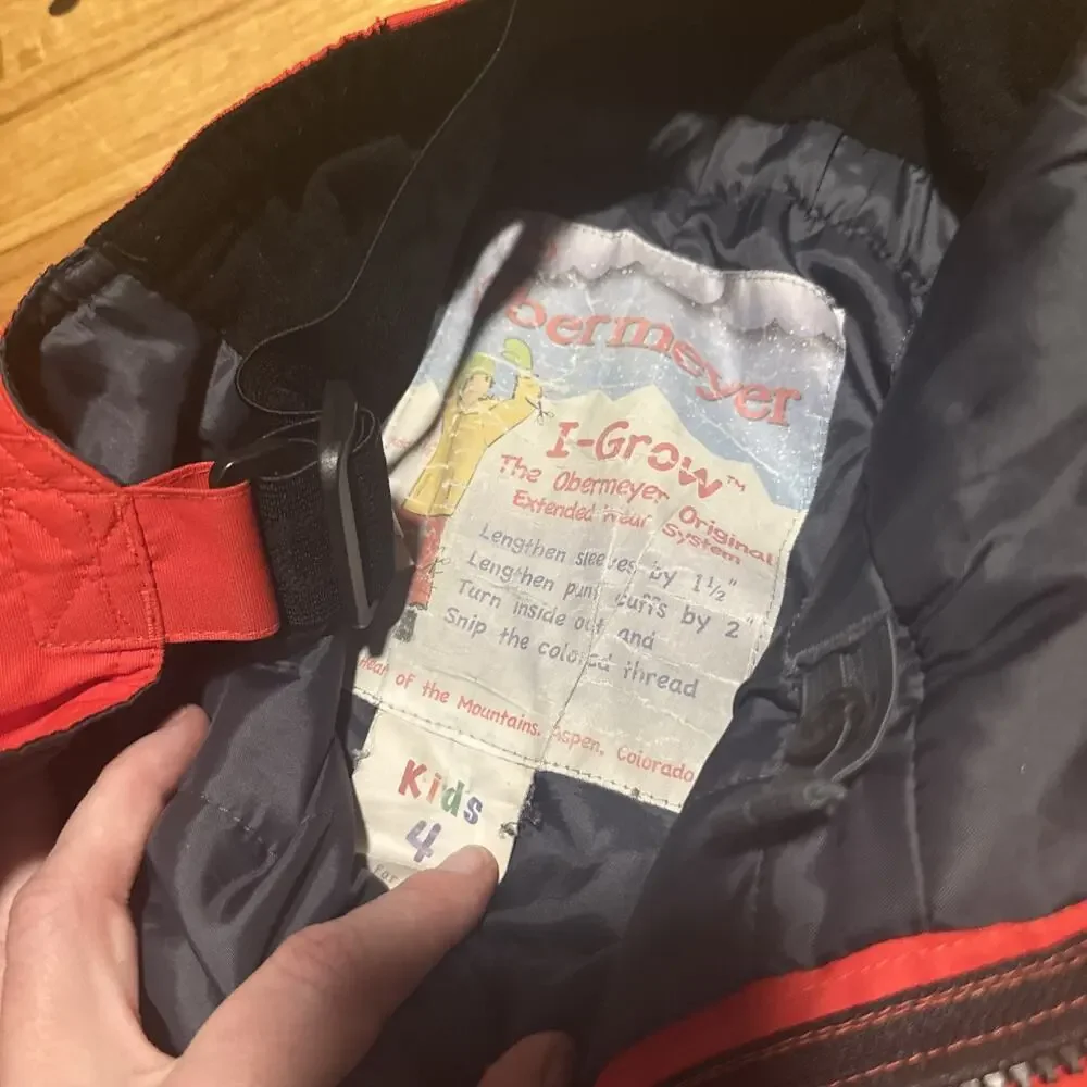 Obermeyer Red Snow Bibs Kids Size 4 Insulated Ski Snow Pants Waterproof